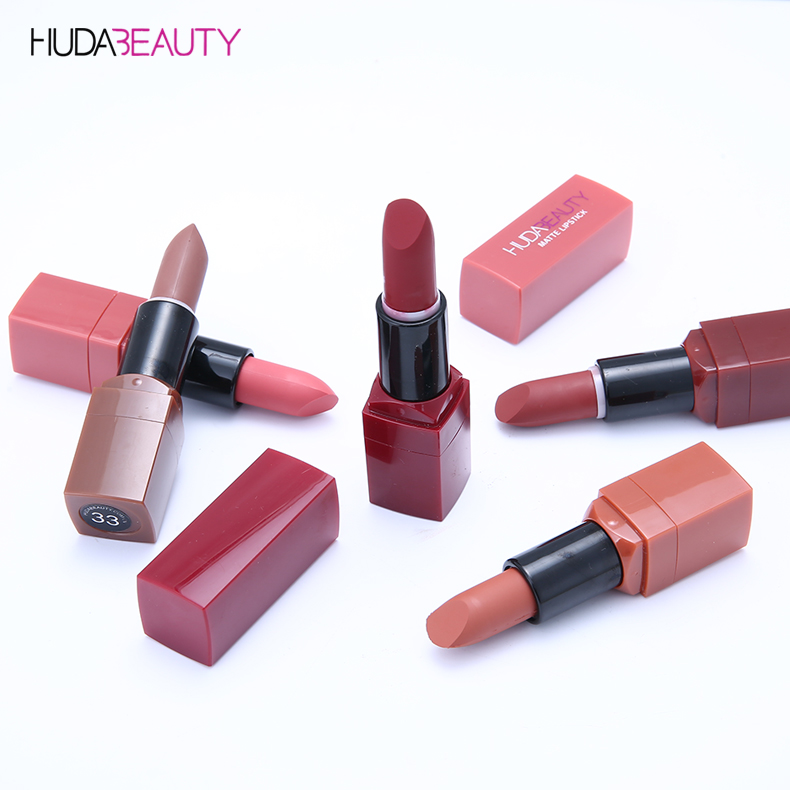 Bộ son môi chính hãng HUDA BEAUTY hộp quà tặng giữ ẩm lâu bền không thấm nước mờ không son môi 24 - Son môi son ink màu đỏ cam