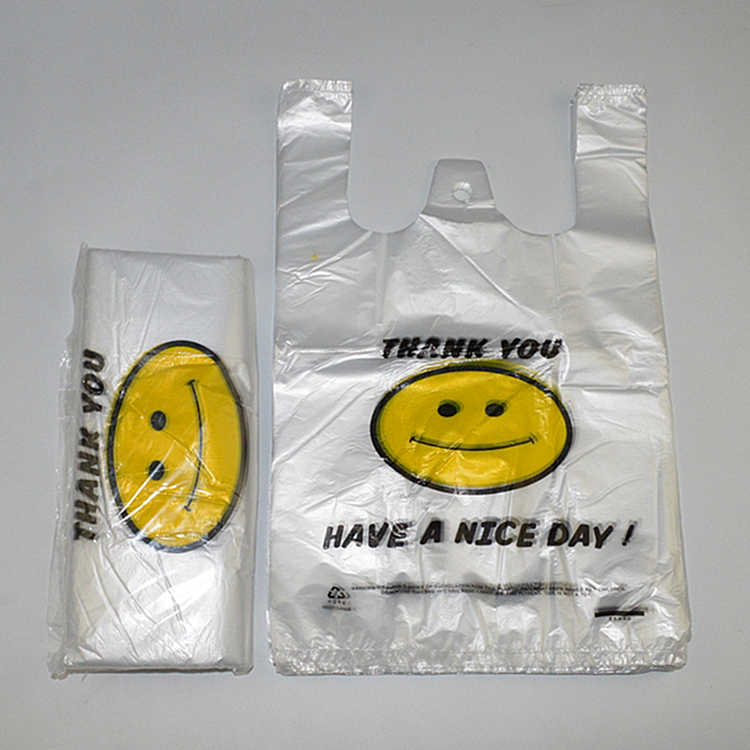 Smile bag 32*50 transparent supermarket shopping plastic bag convenient vest packaging bag handheld plastic bag wholesale