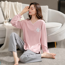 2022 New Sleepwear Lady Spring Autumn Style Pure Cotton Long Sleeve Autumn Casual Autumn Winter Full Cotton Home Suit Suit