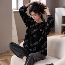 2022 New pure cotton pyjamas ladies spring and autumn with long sleeves autumn and winter All cotton Home Residence Suits can be worn outside