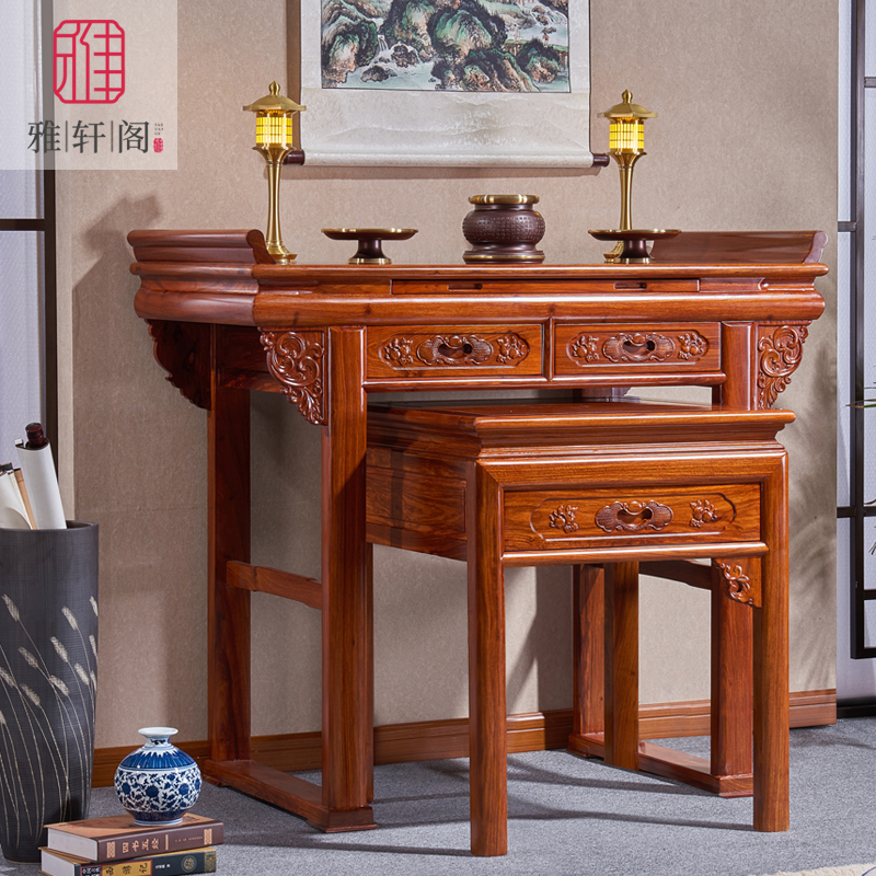 Mahogany Buddha table offering table Shentai porch Buddha case rosewood incense case solid wood tribute table household hedgehog red sandalwood offering table