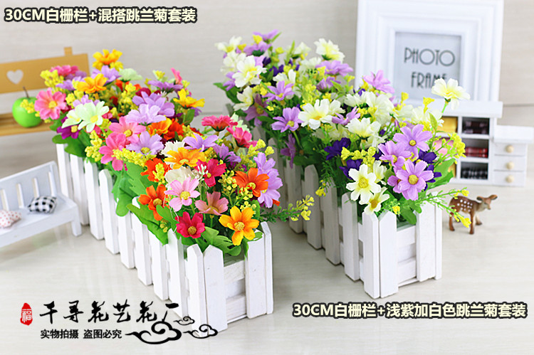 Hoa giả trồng chậu vườn nhỏ trong chậu bàn cà phê bàn ​​hoa chậu hoa nhân tạo hàng rào hoa nhựa hoa trang trí đồ dcor phòng ngủ