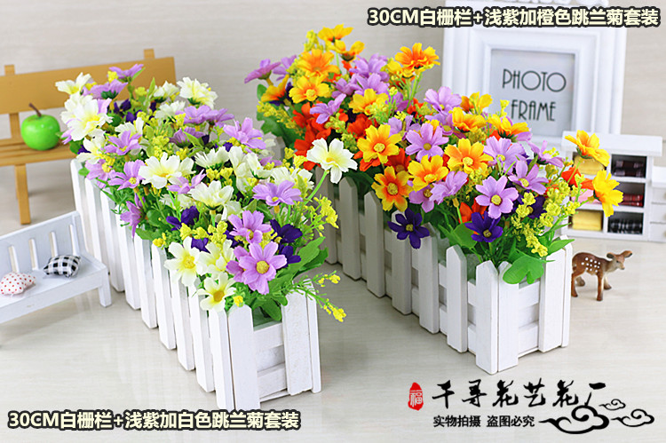Hoa giả trồng chậu vườn nhỏ trong chậu bàn cà phê bàn ​​hoa chậu hoa nhân tạo hàng rào hoa nhựa hoa trang trí đồ dcor phòng ngủ