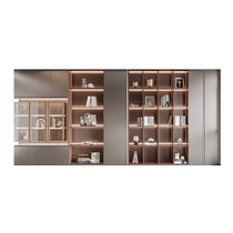 Oppein customized living room study bookshelf floor-standing storage cabinet home multi-functional storage cabinet light luxury modern bookcase