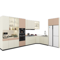 Oppein Cream Style Cabinets Customized Home Integrated Kitchen Cabinets Quartz Stone Countertops Integrated Stove Cabinets Customized