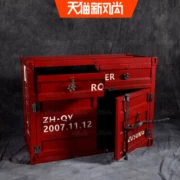 Gió công nghiệp cũ container tủ sắt rèn cổ điển hiên tủ ngăn kéo tủ lưu trữ bên tủ rượu tủ tủ hội trường - Buồng