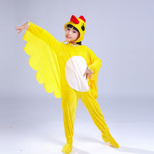 Gà trống vàng Gà con Mùa xuân Trang phục biểu diễn sân khấu dành cho người lớn Động vật Hen Hiệu suất Quần áo Gà trống lớn Quần áo làm cha mẹ bộ đồ hình thú cho bé