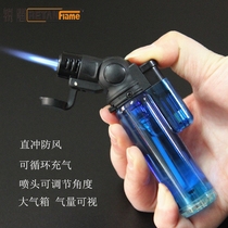 Windproof lighter inflatable igniter cigar point moxibustion moxa stick high temperature direct injection gas welding gun spray gun