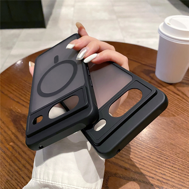 High-End Feel Suitable for Google 10 Phone Case Pixel8A/7A Matte 6Pro Skin-Feel Pixel9Pro Strong Magnetic Attraction 8/7Pro Ice Fog 9XL Acrylic Full-Cover Anti-Drop Protective Hard Case for Men and Women