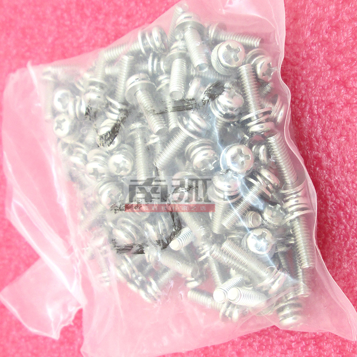 Combination screw M4*14mm with flat pad elastic pad Combination screw welding machine commonly used screw accessories 100