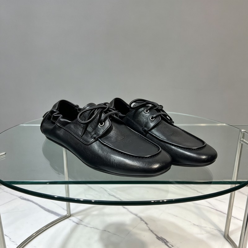 The Craftsmanship Is Still Evolving / 2026 New Style Men's Leather Patchwork Flat Loafers Lace-Up Shoes