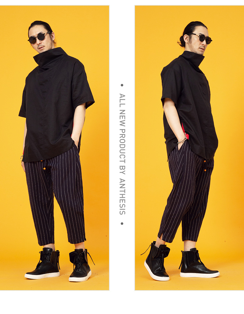 Sau khi đặt hàng vải lanh chín quần nam quần harem rộng quốc gió nam quần mùa thu 9 điểm cotton và quần short lanh nam phong cách Trung Quốc quần áo nam