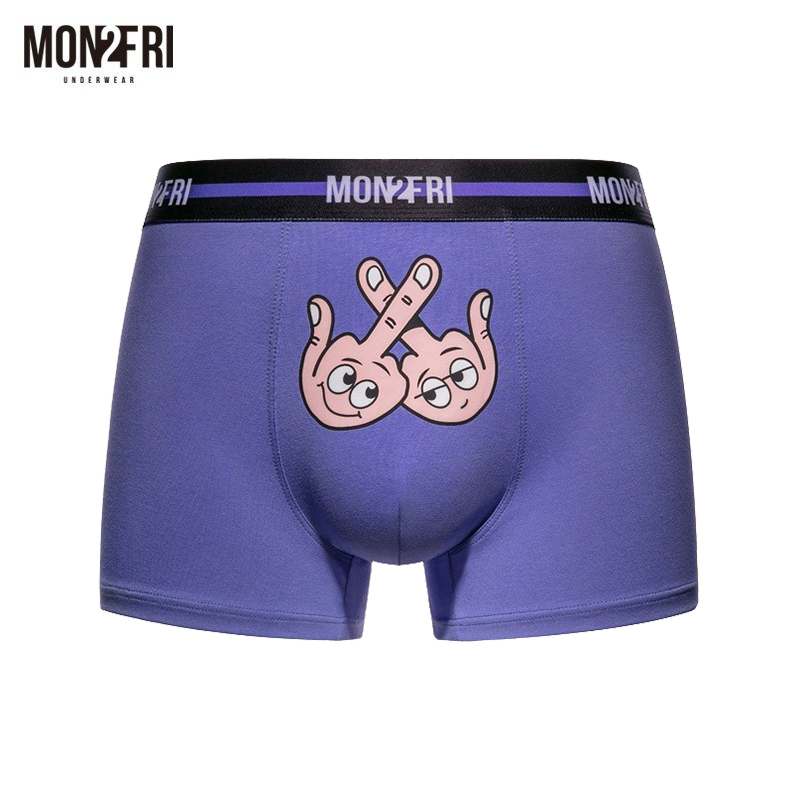 Mon2Fri Men's Underwear Boxer Finger Personalized Creative Super Trendy Cartoon Gift Box for Boyfriend and Couple