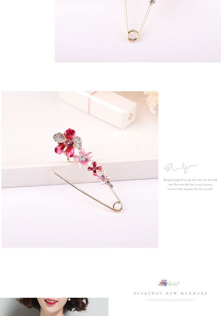 琅 Màu sắc sang trọng Hàn Quốc pha lê trâm cài áo len cổ lọ pin móc khóa tóc quần áo lắp ráp phụ nữ - Trâm cài hoa cài áo