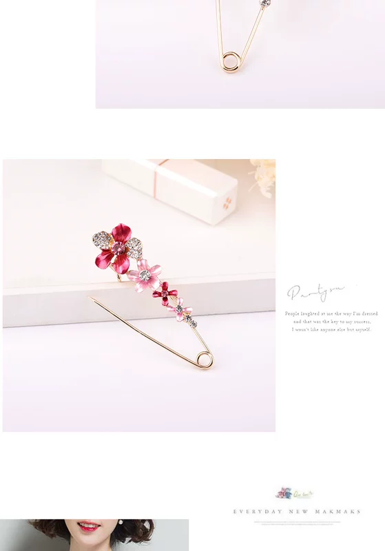 琅 Màu sắc sang trọng Hàn Quốc pha lê trâm cài áo len cổ lọ pin móc khóa tóc quần áo lắp ráp phụ nữ - Trâm cài phụ kiện áo vest
