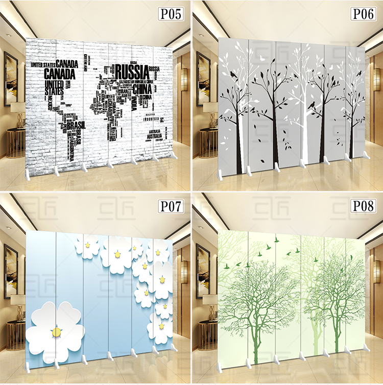 Màn hình phân vùng đơn giản trang trí phòng khách gấp văn phòng di động đơn giản hiện đại gỗ rắn vải đôi màn hình gấp - Màn hình / Cửa sổ bình phong gỗ hiện đại