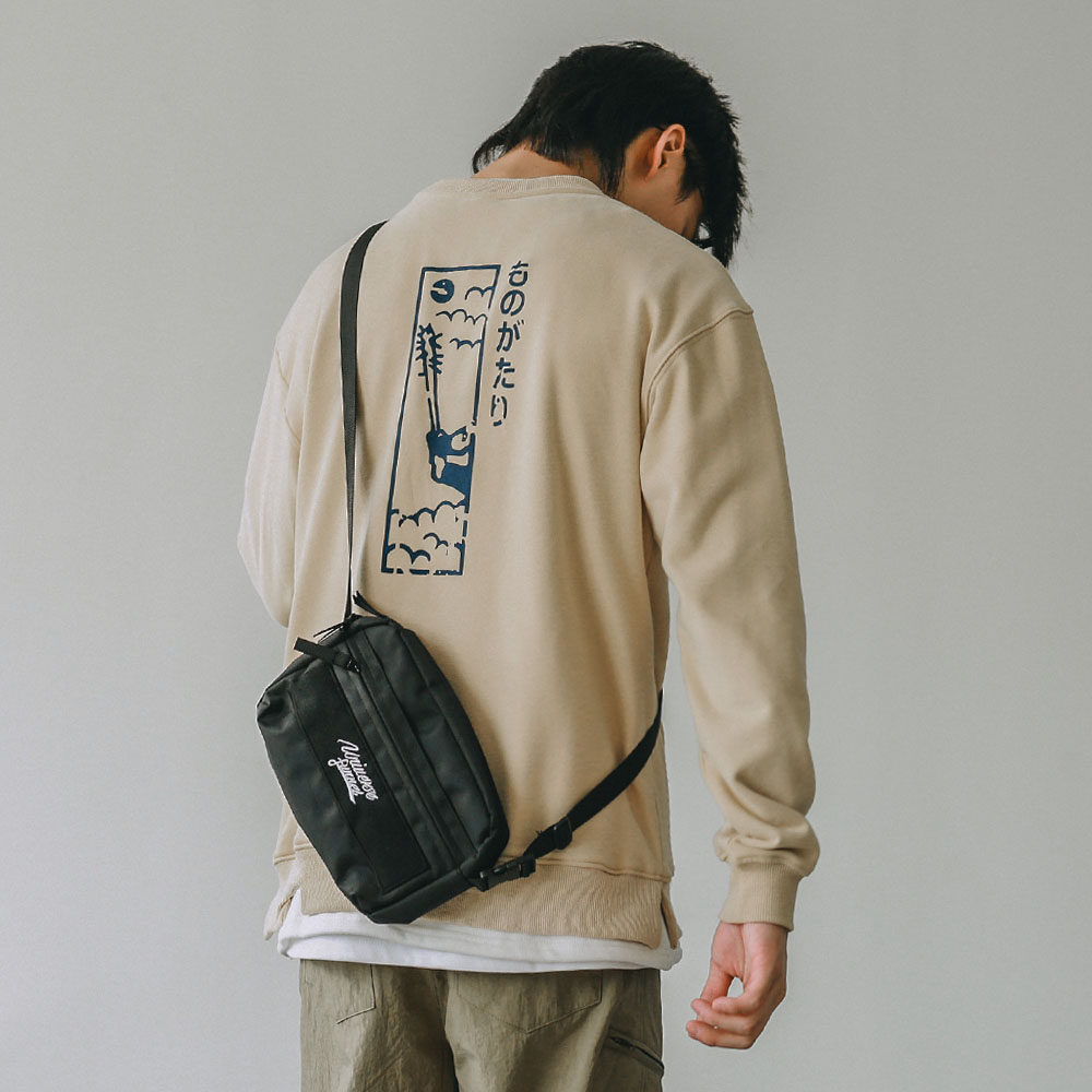 Hey Ma VII working day system fake two printed long sleeves thick cotton T male loose tide card casual round collar sports blouses jacket