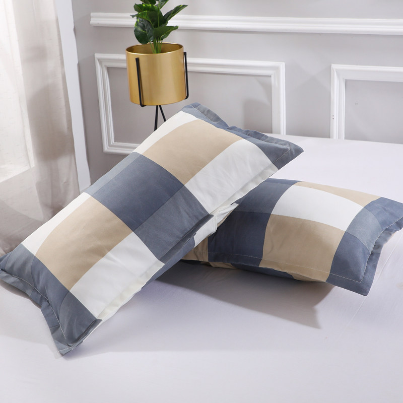 Pillowcase a pair of single double student dormitory thickened sanding whole core cover 48X74cm does not fade and can not ball