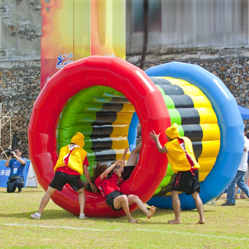 Fun sports meeting props inflatable dynamic five-ring grass roller outdoor Tetris team building expansion equipment