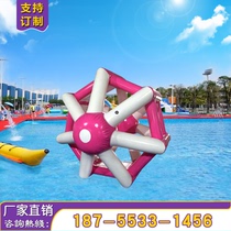 Large mobile inflatable water park facilities hot wheel roller dome banana boat treadmill toy Air model