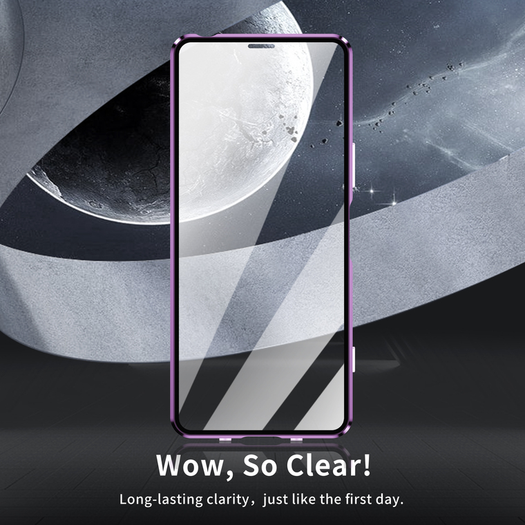 Polished Metal Frame Purple Transparent Sony Xperia Phone Case