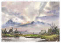 Pure hand-painted original watercolor landscape figure painting pure hand-painted landscape painting gouache watercolor painting architectural sketching