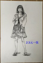 Character sketch double single single pure hand-painted generation painting decorative painting color landscape still life sketch Avatar spot customization