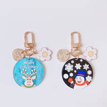 Creative Santa Claus pendant cute snowman keychain wireless headset pendant Christmas small gift bag pendant