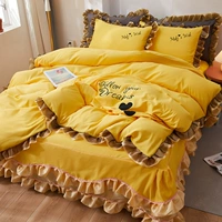 Комплект, хлопковое покрывало для принцессы, популярно в интернете, кружевное платье, 4 предмета