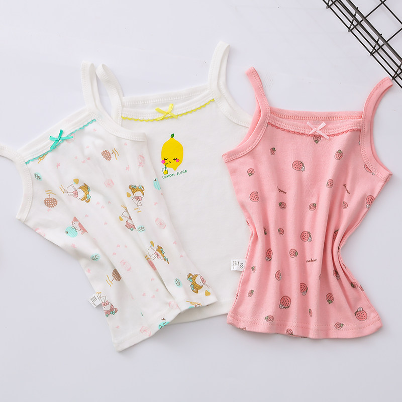 Girl Harness Vest Children Pure Cotton Inside Wear Beating Underbelly Underwear New Summer Thin girl sleeveless sleeveless vest