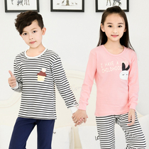 Childrens underwear set cotton boys and girls underwear middle and big childrens autumn clothes cotton sweater autumn clothes long pants suit