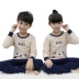 Bộ đồ lót trẻ em cotton bé trai Đồ lót trẻ em lớn mùa thu cotton áo len mùa thu quần dài phù hợp với quần đồ ngủ trẻ em Quần áo lót