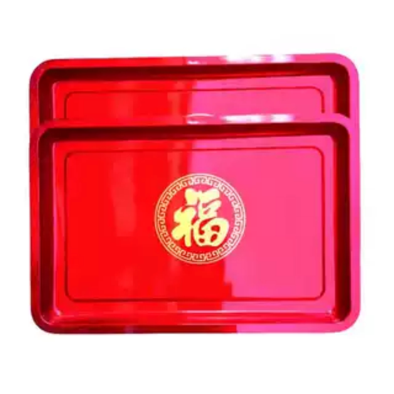 12 Extra-Large, Thickened and Hardened Metal Trays for Weddings, Red Rectangular Trays for Engagement Gifts and Fruit Trays 12 Extra-Large, Thickened and Hardened Metal Trays for Weddings, Red Rectangular Trays for Engagement Gifts and Fruit Trays