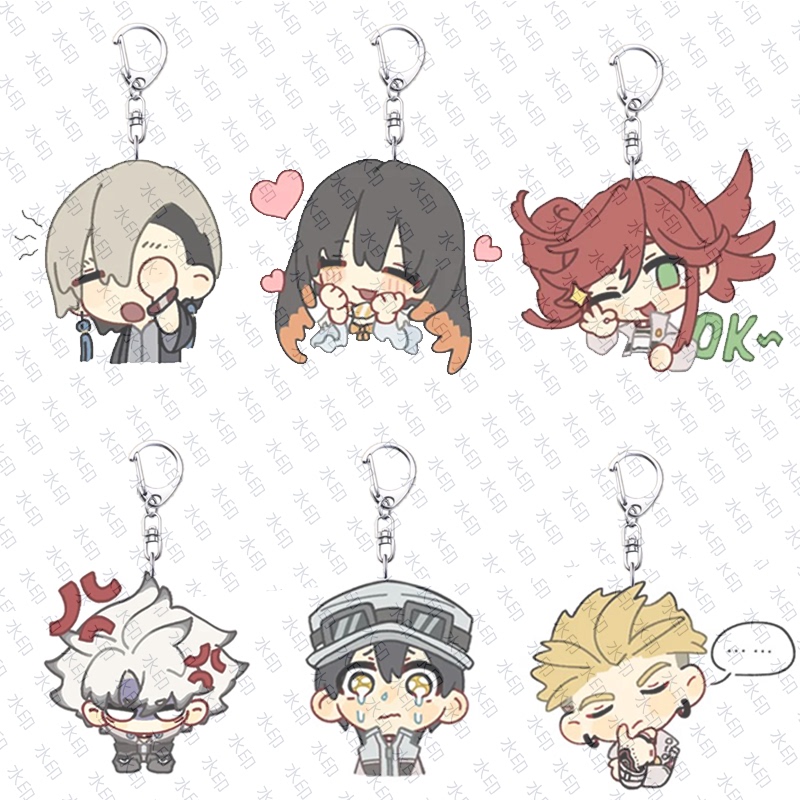 Anime Click-Clack Keychain Q Version Luden Qin Zan Karel Jaba Backpack Character Pendant