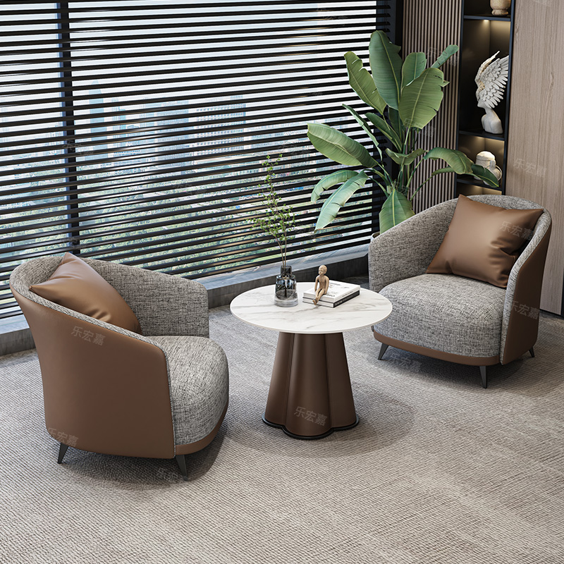 Light Lavish Rockboard Hotel Lobby Balcony Sofa chairs Sales House Cosmetic Yard Lounge Reception Negotiation Table And Chairs Combo-Taobao
