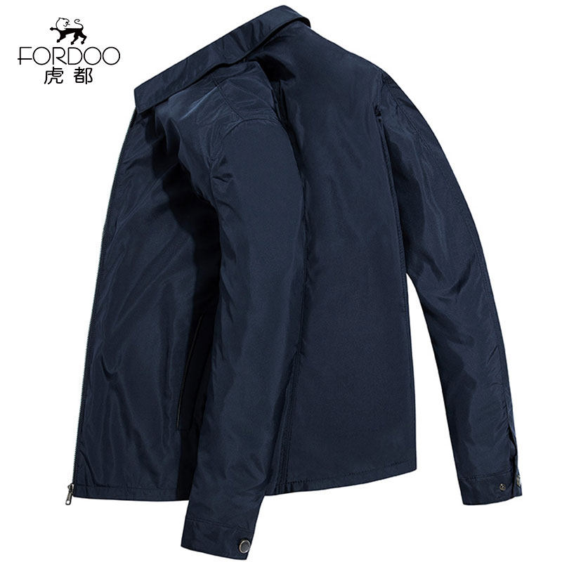 Hudu Lapel Jacket Men's Cadre Service Spring Middle-aged Dad Thin Anti-wrinkle Business Casual Men's Father's Jacket