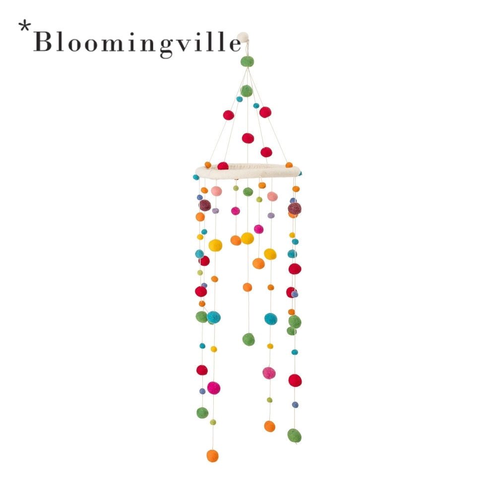 Denmark Bloomingville children's room cradle air hanging bed head music bell Color wool charm Nordic import