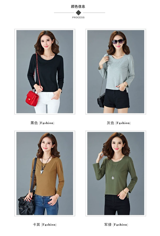 Phụ nữ trung niên mới 30 - 40 tuổi mẹ tải xuân và cotton mùa thu quần áo rộng tay áo thun dài tay hoang dã