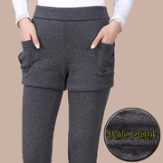 Quần legging giả hai dây nữ mùa đông cộng với nhung dày cạp cao mặc quần short 2018 mới hoang dã ấm áp size lớn