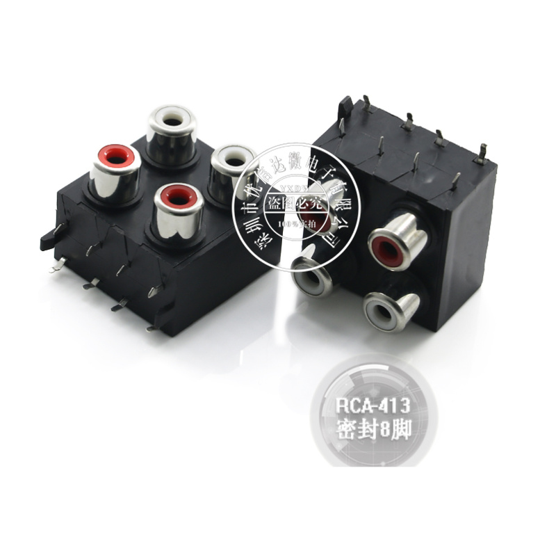 AV4-8 AV4-8 4-13A audio socket RCA female seat lotus socket 2 bits RCA-413 female seat socket gold plated