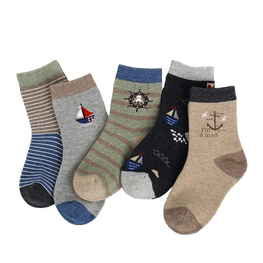 Boys' Socks, Pure Cotton Feel, Winter Style, for Older Children, Boys, Autumn and Winter, Boys Aged 10-12 and Above, 15, Spring and Autumn, Sports