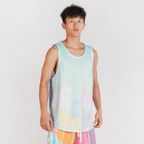 Basket Man New Printed Vest Mens Summer Basketball Sports Loose Speed Dry Running Sleeveless Top Trendy Training Suit