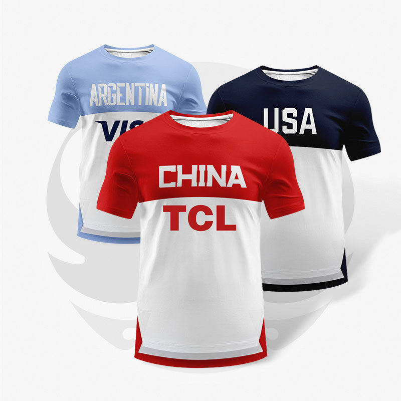 Men's basketball World Cup Summer basketball Run basket short sleeve T-shirt Sport training Playing Suit Quick Dry Custom Throw basket suit