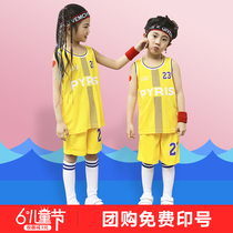 Childrens basketball suit mens custom girl kindergarten uniform primary and secondary school students summer training camp Jersey printing number