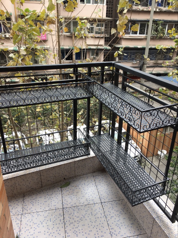 Double Balcony Railing Flower Shelf Rack Pot Indoor Double Balcony Railing Flower Shelf Rack Pot Indoor Hanging Decoration Wrought Iron Multi Layer Meat