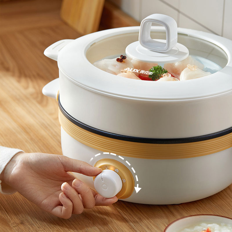 Oakes electric hot pot household multifunctional integrated with steam cage large capacity small white pot electric cooking pot 2-3 people up-Taobao