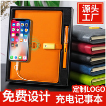 Creative Charging Notepad Business Gift Portable Loose-leaf working hand ledger This custom imprint logos notebook