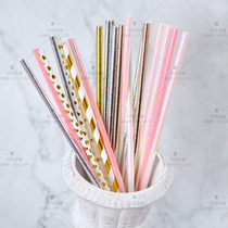 Dessert table wedding carousel Party * Gold silver paper straw rotating spiral straw 25 pack