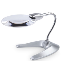 Desktop magnifying glass 10 times with LED light 360 degrees rotating HD reading for the elderly supplies 130mm mirror