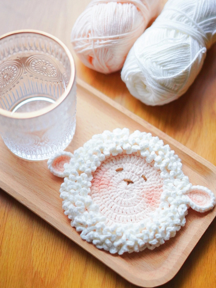 Милый маленький овца каботажное судно diy ткать материалы шерстяной Овечка крючком баа баа чашки подушечка ручной работы ручной работы тепла площадку 